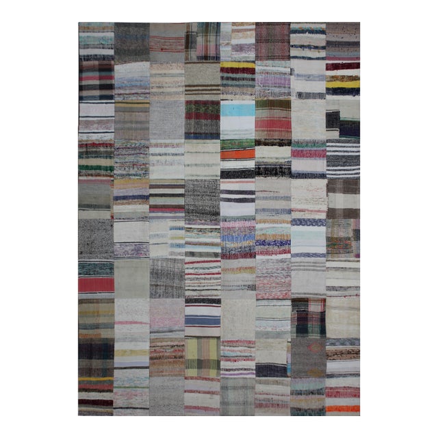 Hand Knotted Antique Patchwork Rug, 9'10" X 13'0" For Sale