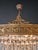 Brass Antique Art Deco Neoclassical Brass and Crystal Chandelier Plafonnier Ceiling For Sale - Image 8 of 9