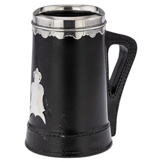 20th Century Silver & Royal Doulton Blackjack Mug, Asprey & Co, c.1941 For Sale