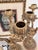 Mid 20th Century Pair of Vintage Ornate Brass 3-Arm Candelabra With Onyx Bases, 14” For Sale - Image 5 of 10