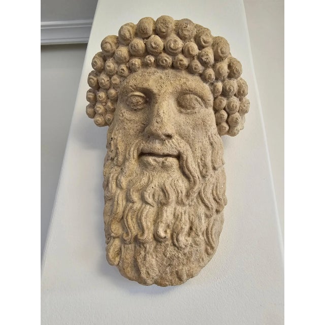 Greek God Face in Terracotta, 1950s For Sale - Image 11 of 13