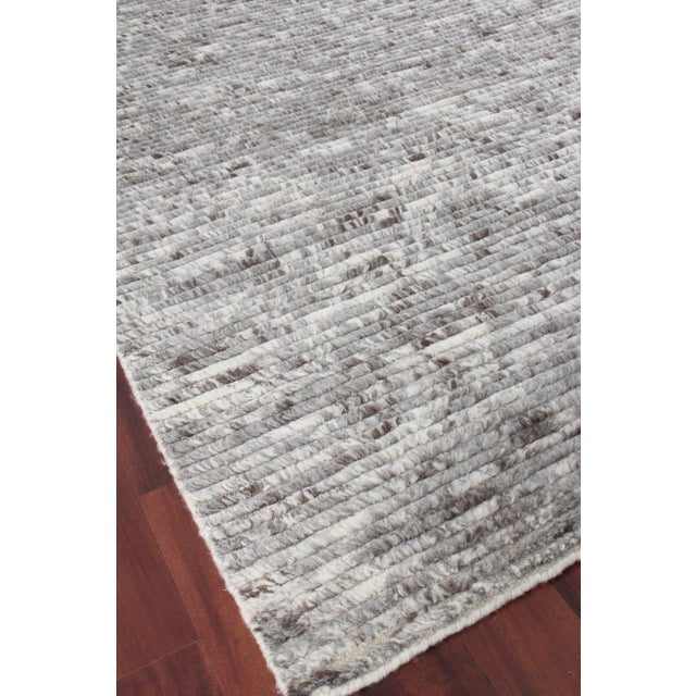 Textile Exquisite Rugs Hamilton Hand Knotted Wool Gray & Ivory - 9'x12' For Sale - Image 7 of 8