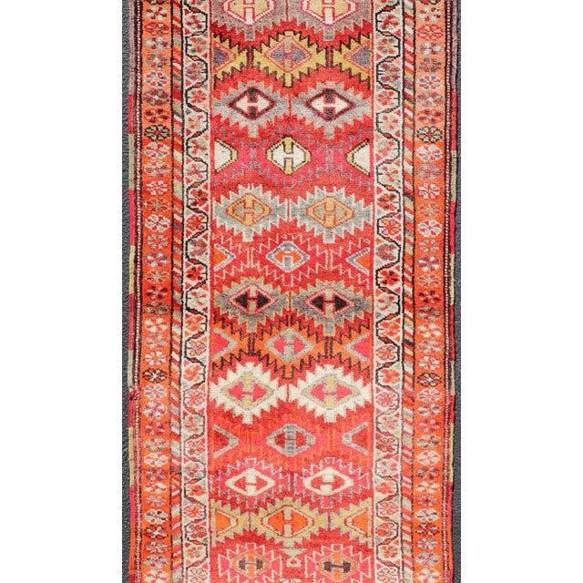 Tribal Vintage Turkish Runner With All-Over Diamond Kurdish Design in Multi-Colors 2'11 X 9'10 For Sale - Image 3 of 10