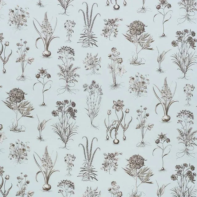 Modern Schumacher Cabot Botanical Fabric in Sky For Sale - Image 3 of 3