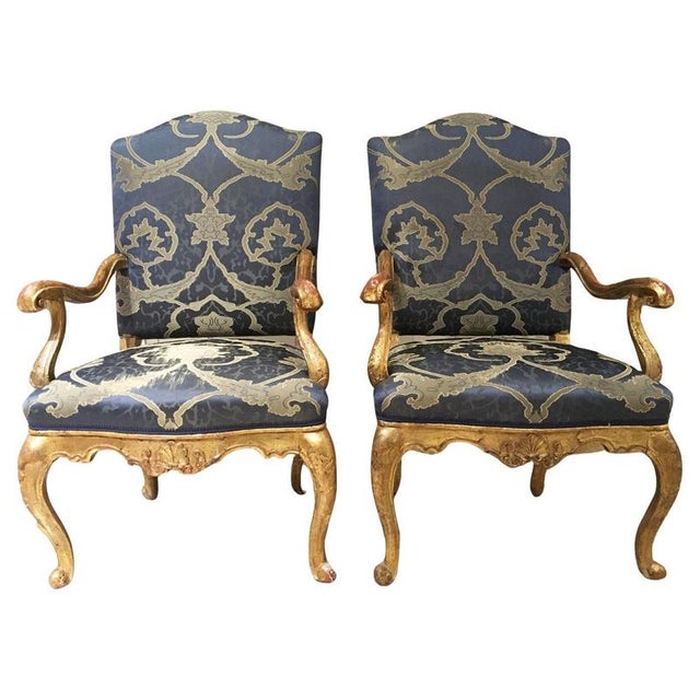 Venetian Rococo Carved Giltwood Armchairs, 1750, Set of 2 For Sale - Image 15 of 15