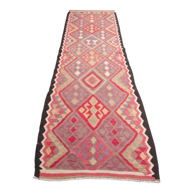 Mid 20th Century Handwoven, Vegetable Dye, One-of-a-Kind, Anatolian Kilim For Sale