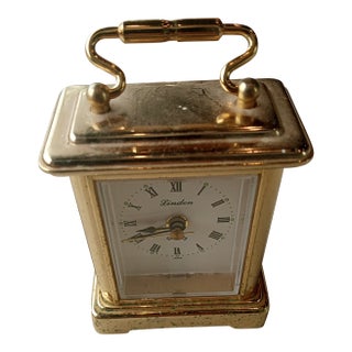Gorgeous Linden Quartz & Brass Desk or Mantle Clock For Sale