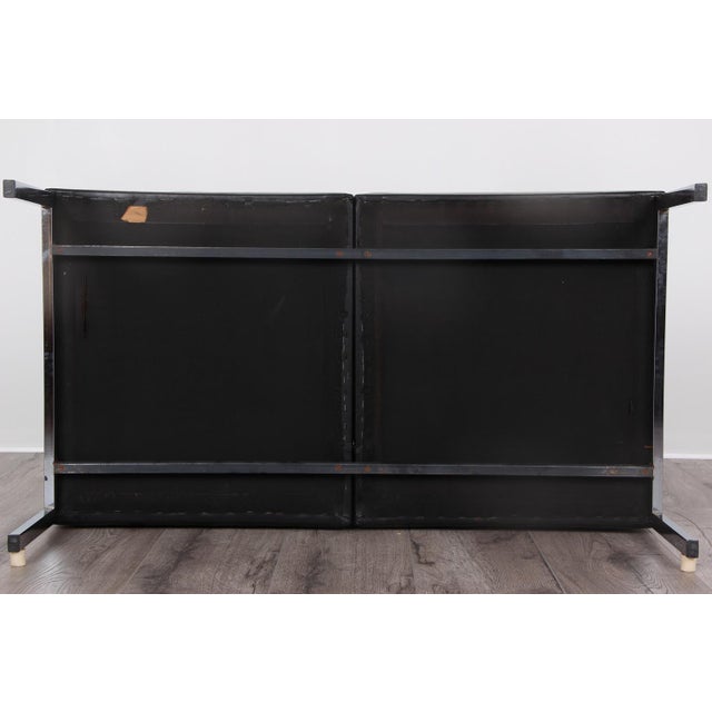 Metal Black Faux Leather and Chrome-Plated Frame Sofa from Wilkhahn, 1970s For Sale - Image 7 of 12