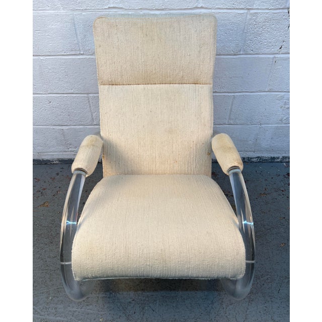 Charles Hollis Jones Vintage Lucite Rocking Chair by Charles Hollis Jones, Attributed For Sale - Image 4 of 12