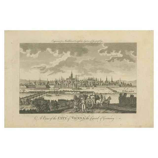 T. Coleman, Panoramic View of Vienna on the Danube Antique City, 1800s, Paper, Framed For Sale - Image 9 of 9