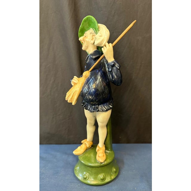 Ceramic Early 20th Century Continental Troubadour Statue For Sale - Image 7 of 8