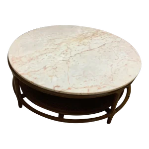 Mid 20th Century McGuire Mid Century Style Round Marble Top Coffee Table