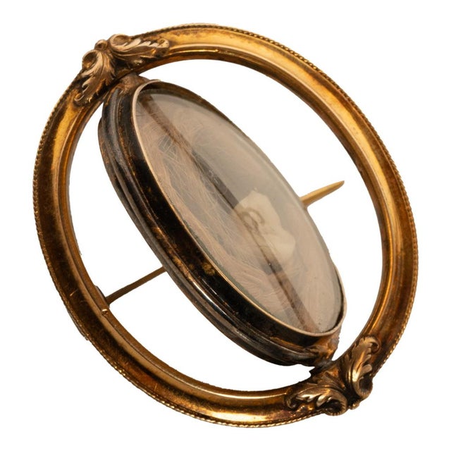 Antique 10k Gold Victorian Swivel Mourning Cameo Brooch Locket Tooth & Hair 1860 For Sale In Portland, OR - Image 6 of 12