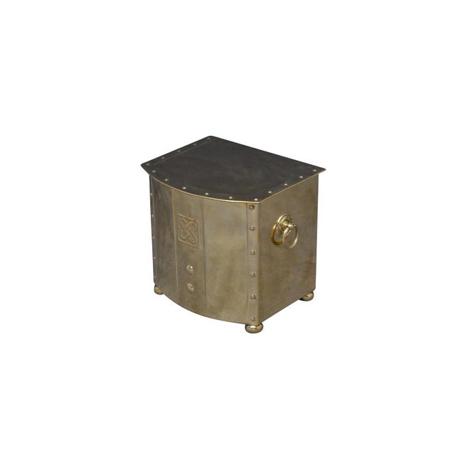 Gold Art Deco Brass Log or Coal Bin, 1930s For Sale - Image 8 of 9