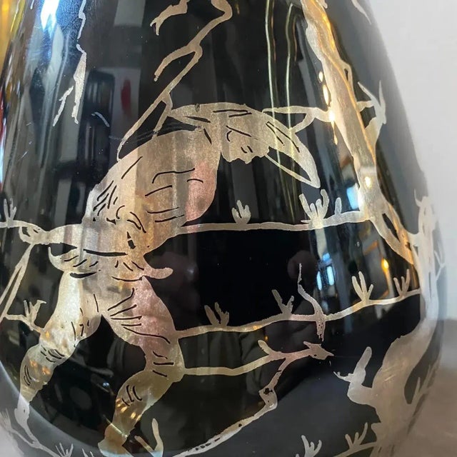 1930s 1930s Purple Glass and Sterling Silver Orientalist Italian Vase For Sale - Image 5 of 13