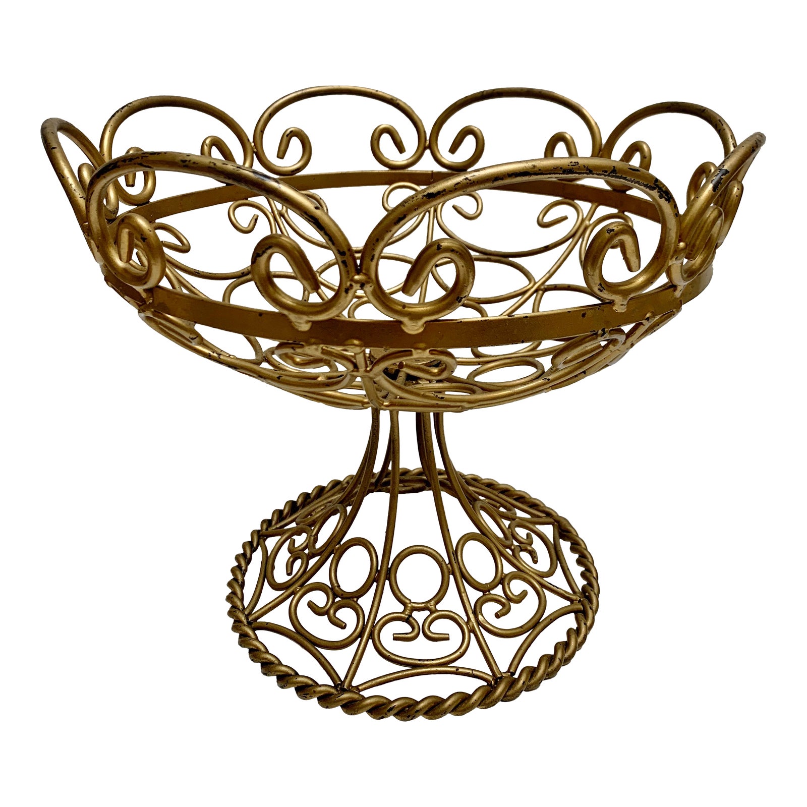 Midcentury Open Weave Metal Decor or Fruit Basket Chairish