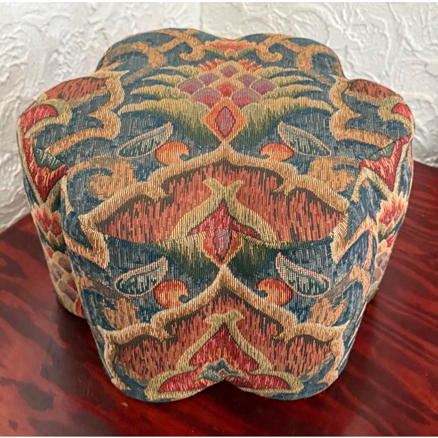 Vintage 1970s Upholstered Footstool For Sale - Image 6 of 6