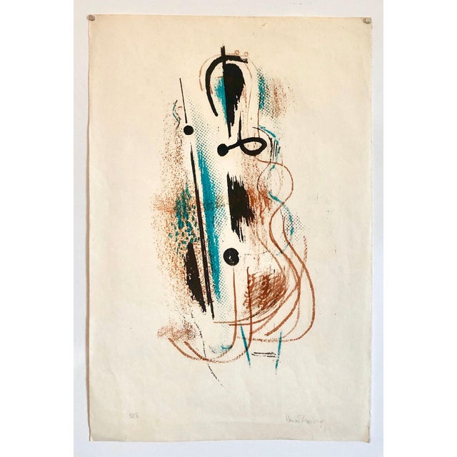 Konrad Cramer, 1940's Abstract Composition Jazz Lithograph Pencil Signed and Dated WPA Artist, 1949 For Sale In Miami - Image 6 of 6