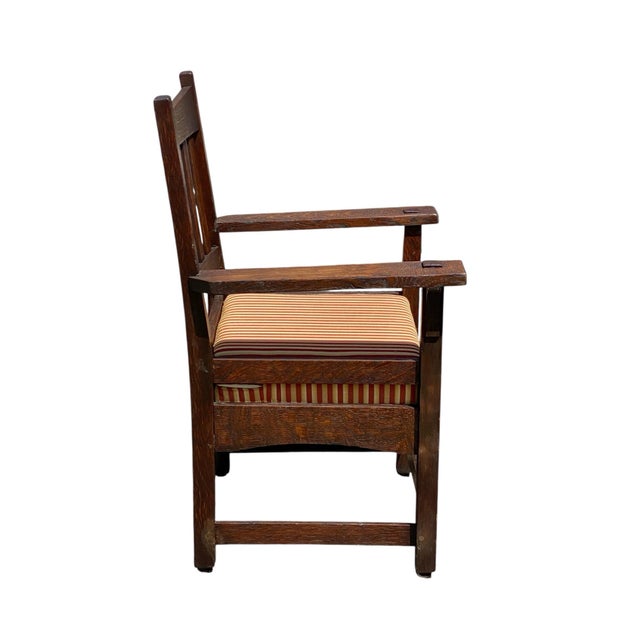 Wood Antique Arts & Crafts / Mission Oak Armchair For Sale - Image 7 of 9
