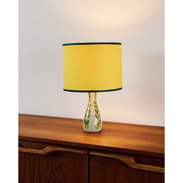 Ceramic Table Lamp with Fabric Shade, 1960s For Sale - Image 4 of 6