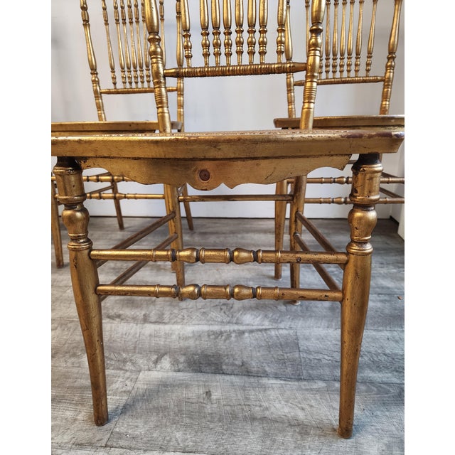 19th C. Faux Bamboo & Cane Ballroom Chairs - Set of 6 For Sale - Image 14 of 18