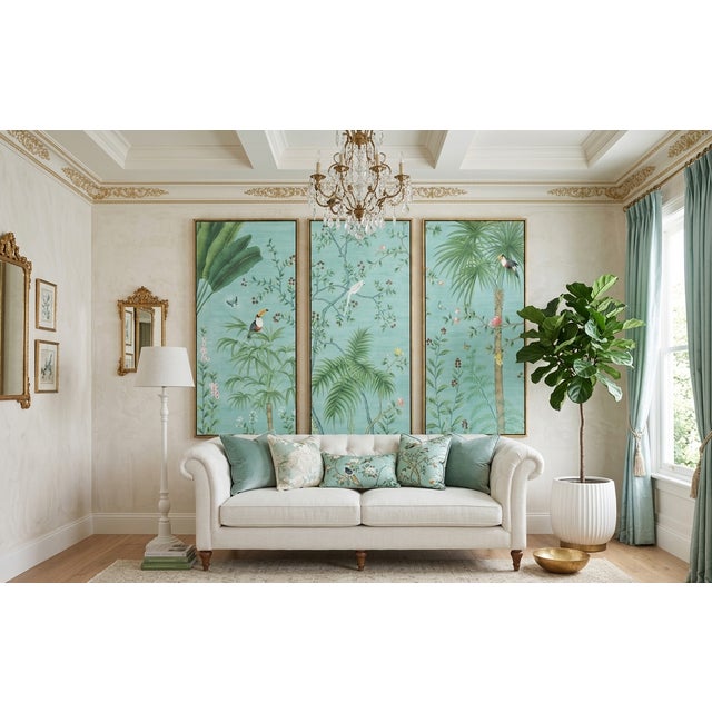 Wall artwork material: Tea Wallpaper Wallpaper handicraft: Digital printed patterns and handmounted it on Tea Wallpaper...