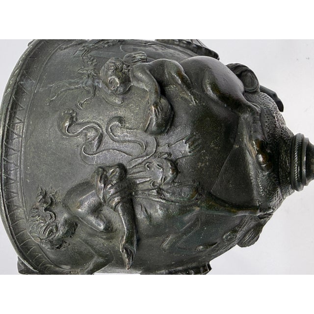 Metal Mated Pair 19th Century NeoClassical Bronze Tazzas after the Pompeiian Antiques For Sale - Image 7 of 18