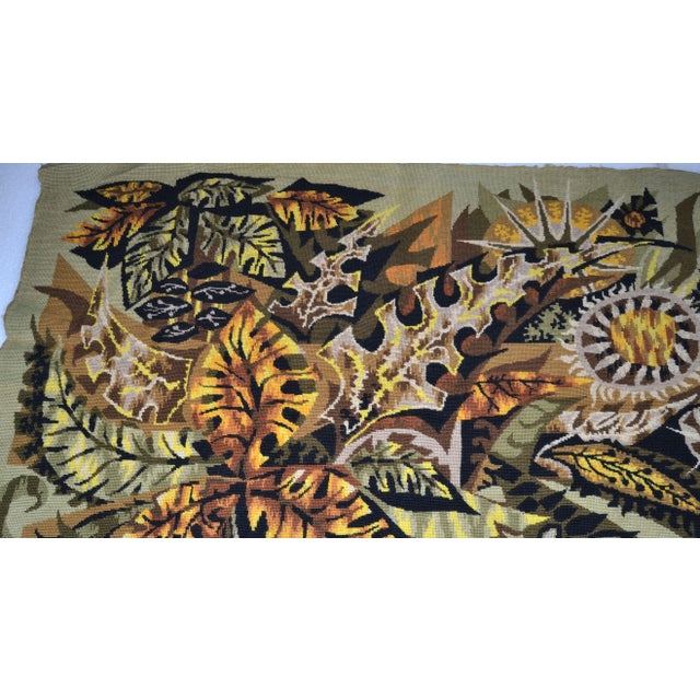 Mid-Century Modern Jean-Claude Duprez Handwoven French Wool & Cotton Tapestry Fall Leaves 1960 For Sale - Image 3 of 10