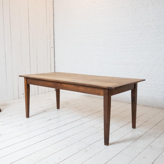 Antique French Farmhouse Table in Oak, 1880 For Sale - Image 4 of 8