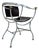 Pompei Armchair in Bronze and Black Leather by Alberto Orlandi, 1980s For Sale