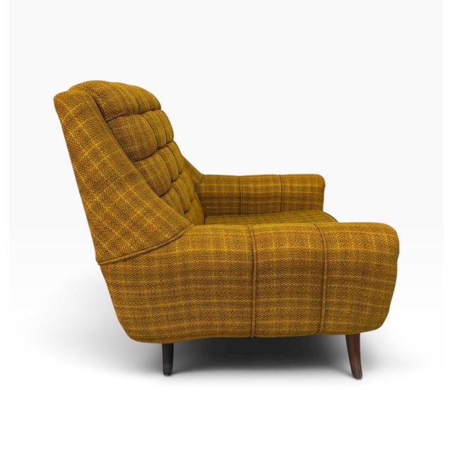 Mid-Century Modern Walnut Upholstered Sofa & Arm Chair For Sale - Image 12 of 16
