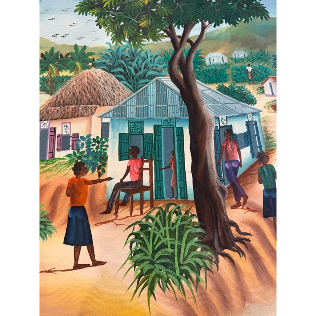 Late 20th Century Signed Haitian Folk Art Painting For Sale In New York - Image 6 of 12