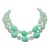 Vintage 1960s Signed Castlecliff 2 Strand Green & Aurora Borealis Beaded Necklace For Sale