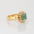 Modern Vivid Emerald Diamond Ring Vintage 18k Yellow Gold Sz 6.5 Square Princess For Sale - Image 3 of 6