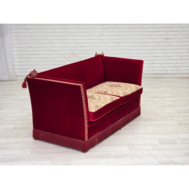 Spanish Sofa in Velour with Ash Legs, Denmark, 1970s For Sale - Image 4 of 18