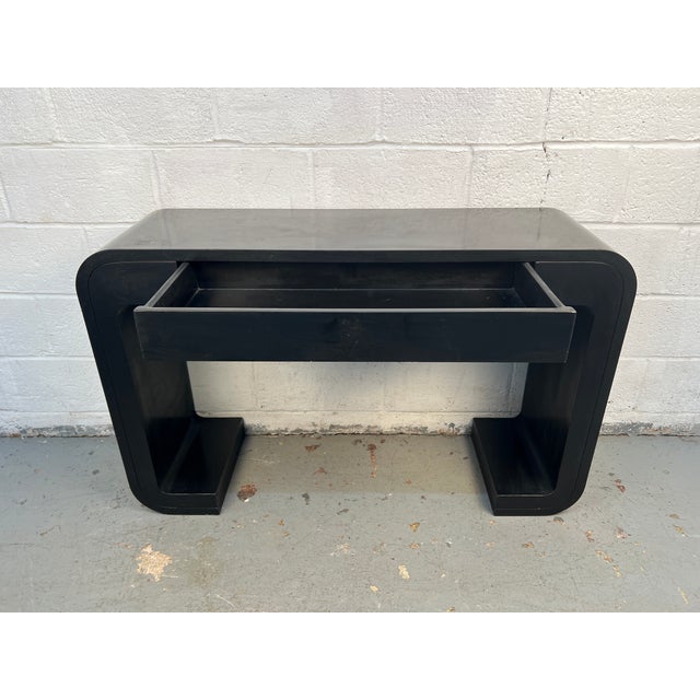 Late 20th Century Mid-Century Modern Black Console Table With Drawer For Sale In New York - Image 6 of 8