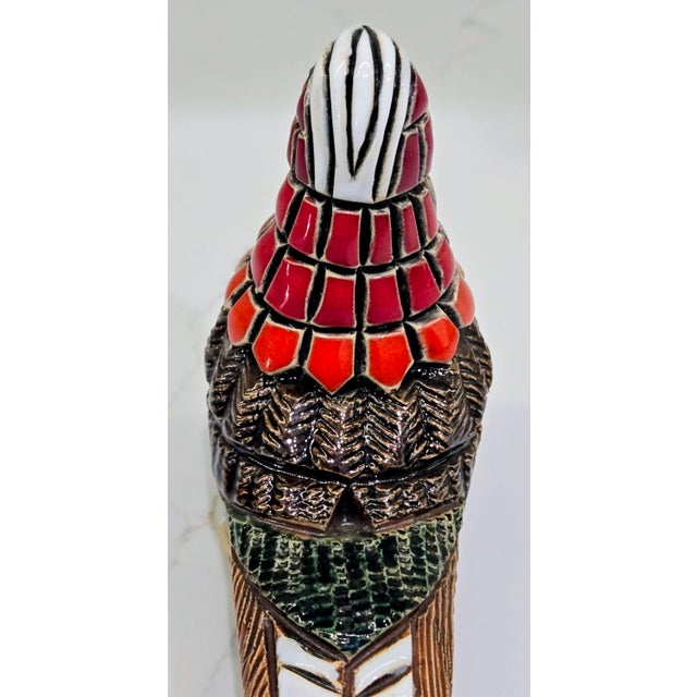 Brown Vintage Artesania Rinconada Ceramic Pheasant Bird Figurine, Uruguay For Sale - Image 8 of 10