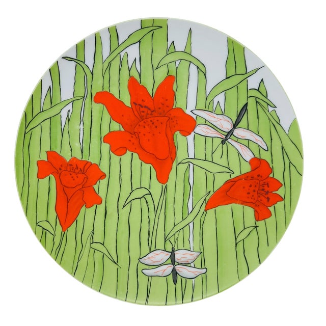 Vintage 70s Franci Villa Vanilla Palm Beach Dinnerware Set | 4 Dinner Plates & 2 Mugs | MCM Floral Ceramic Taste Setter Collection for Amm For Sale - Image 4 of 17