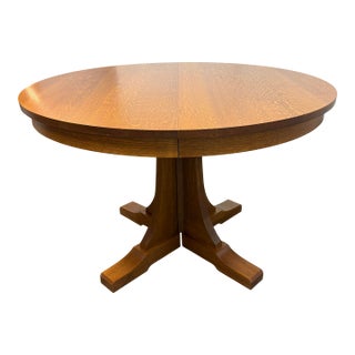 Stickley Furniture Pedestal Extension Dining Table, 46 Inches For Sale