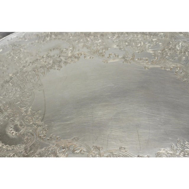 1847 Rogers Bros Eternally Yours Silver Plated Oval Serving Platter Butlers Tray For Sale - Image 10 of 14