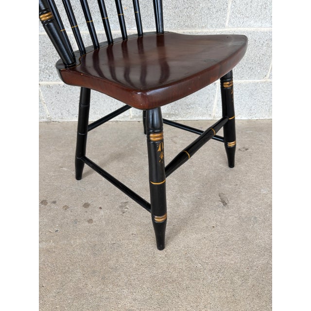 Mid 20th Century Hitchcock Black Harvest Stick Back 440 Maple & Pine Side Chair For Sale - Image 5 of 8