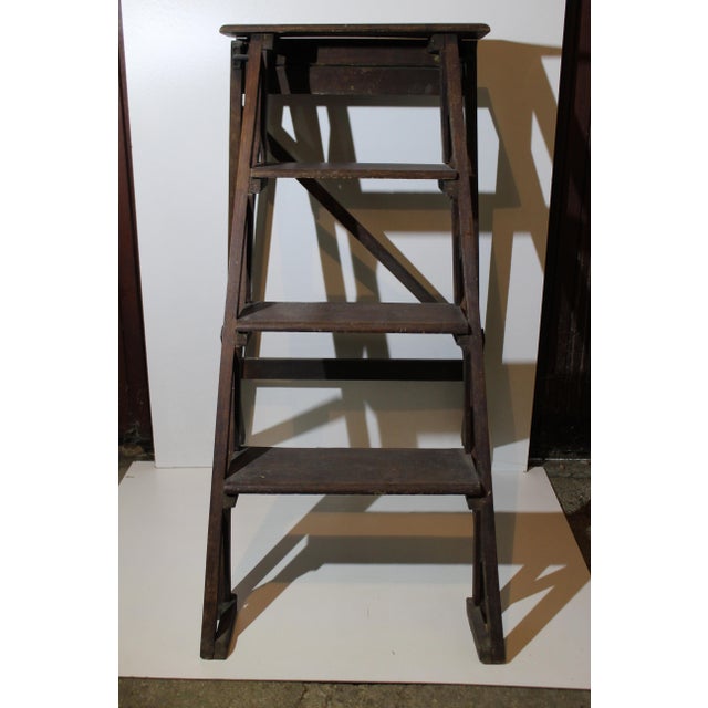 Folding Wooden Stepladder For Sale - Image 5 of 16