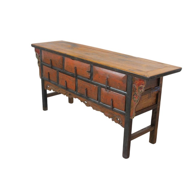 Chinese Antique Chinese 72" Long Apothecary Cabinet For Sale - Image 3 of 12