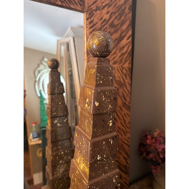 A Pair of Irwin and Lane Faux Porphyr Reticulated Obelisks For Sale - Image 9 of 9