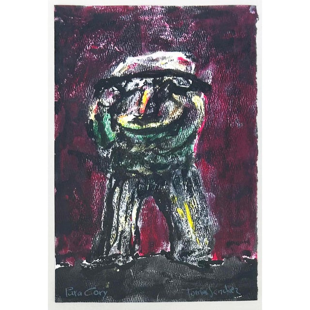 Abstract Late 20th Century Abstract Watercolor Painting by Tomas Sanchez For Sale - Image 3 of 6