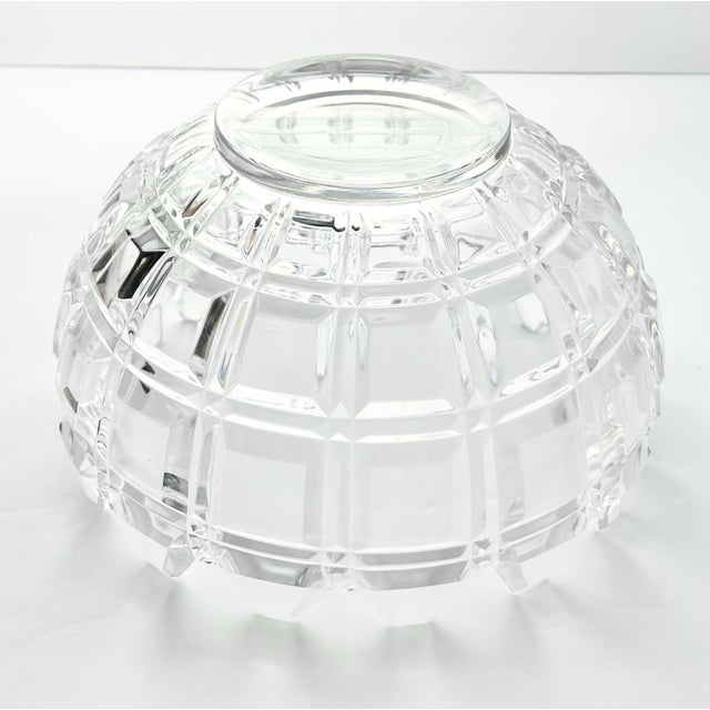 2000 - 2009 Contemporary Geometric Large Crystal Serving Centerpiece Decorative Bowl For Sale - Image 5 of 5