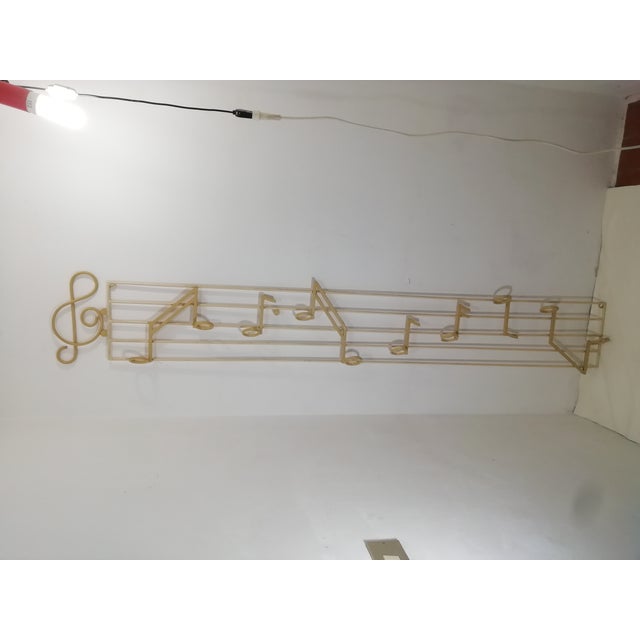 Wall Coat Rack with Musical Notes and Sheet Music, Italy, 1950s For Sale - Image 9 of 11