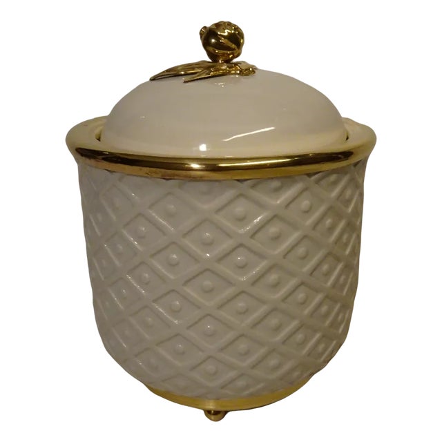 Italian Ceramic and Gilded Brass Pineapple Ice Bucket from Archforma For Sale