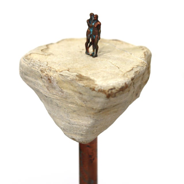 Secret 003 - Mixed Media Stone Sculpture Original Contemporary Abstract Figurative Sculpture by Kevin Perrault For Sale In Los Angeles - Image 6 of 10