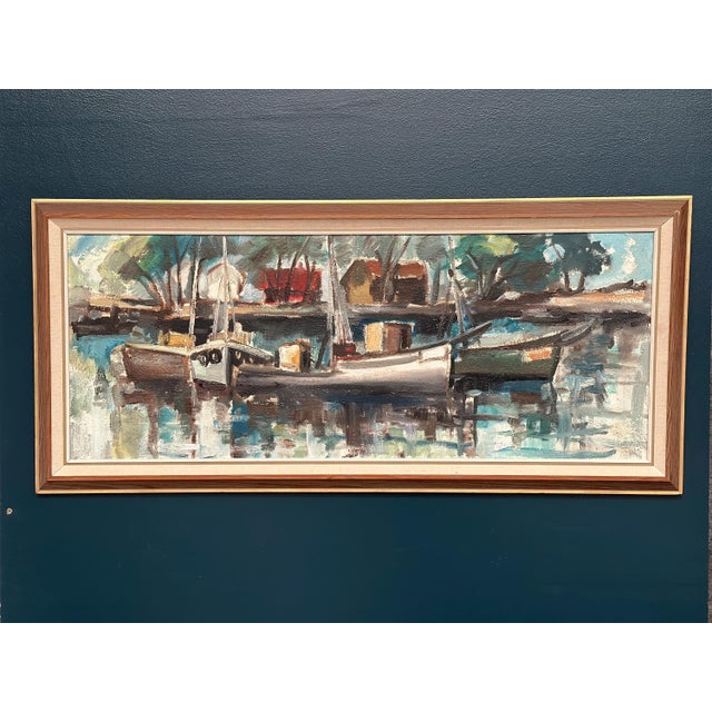 Dag Björn Hellsing, Harbour Motif, 1960s, Oil on Panel, Framed For Sale - Image 12 of 18